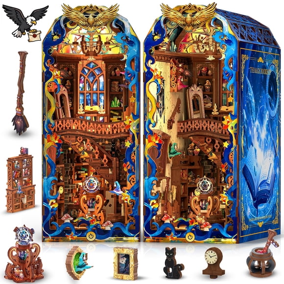 Kit DIY Mccreadee Book Nook Rompecabezas 3D de Madera con Luz LED