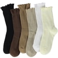 thumbnail image 6 of OWNTIDE 6-Pack Women's Cotton Crew Socks, Soft Breathable Aesthetic Casual Athletic Socks for US Size 5-9, 6 of 13