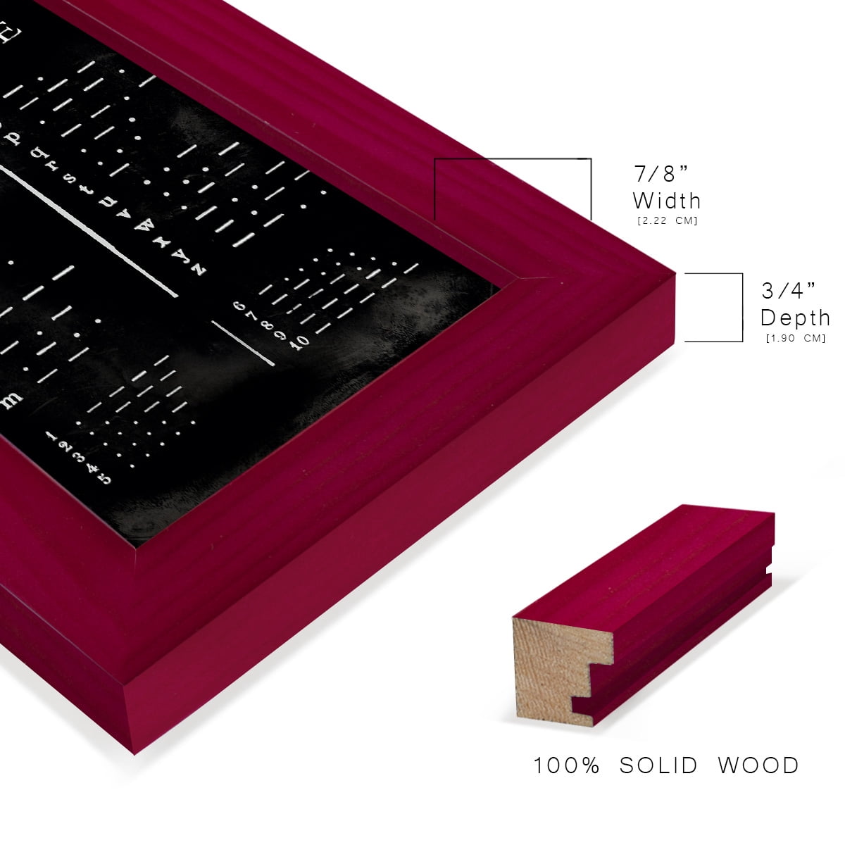 Morse Code Chart - Framed Print w/glass - Cherry Red