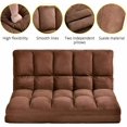 thumbnail image 2 of SHANNA Double Chaise Lounge Sofa Chair Adjustable Floor Couch with Two Pillows,Brown, 2 of 8