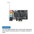 thumbnail image 4 of Tarjeta de sonido PCIe Uxcell, tarjeta de audio estéreo interna 5.1 de 24 bits con CD, adaptador de canal PCIe integrado en la caja de la computadora color negro, 4 of 5