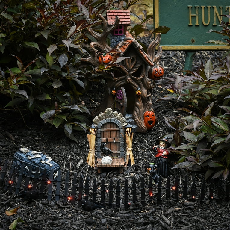 Haunted Tree House Light Up Halloween Fairy Garden LED Decor Dollhouse Miniature Haunted Tree House Light Up Halloween Fairy Garden LED Decor Dollhouse Miniature