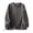 Gray-04, variant on Women Crew Neck Half Placket Elastic Cuff Drawstring Hem Loose Casual Long Sleeve Cotton Blouse Top