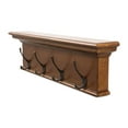 thumbnail image 4 of Home Wall Decorative Antique Brass Hardware 4 Hook Coat Rack, Brown, 4 of 7