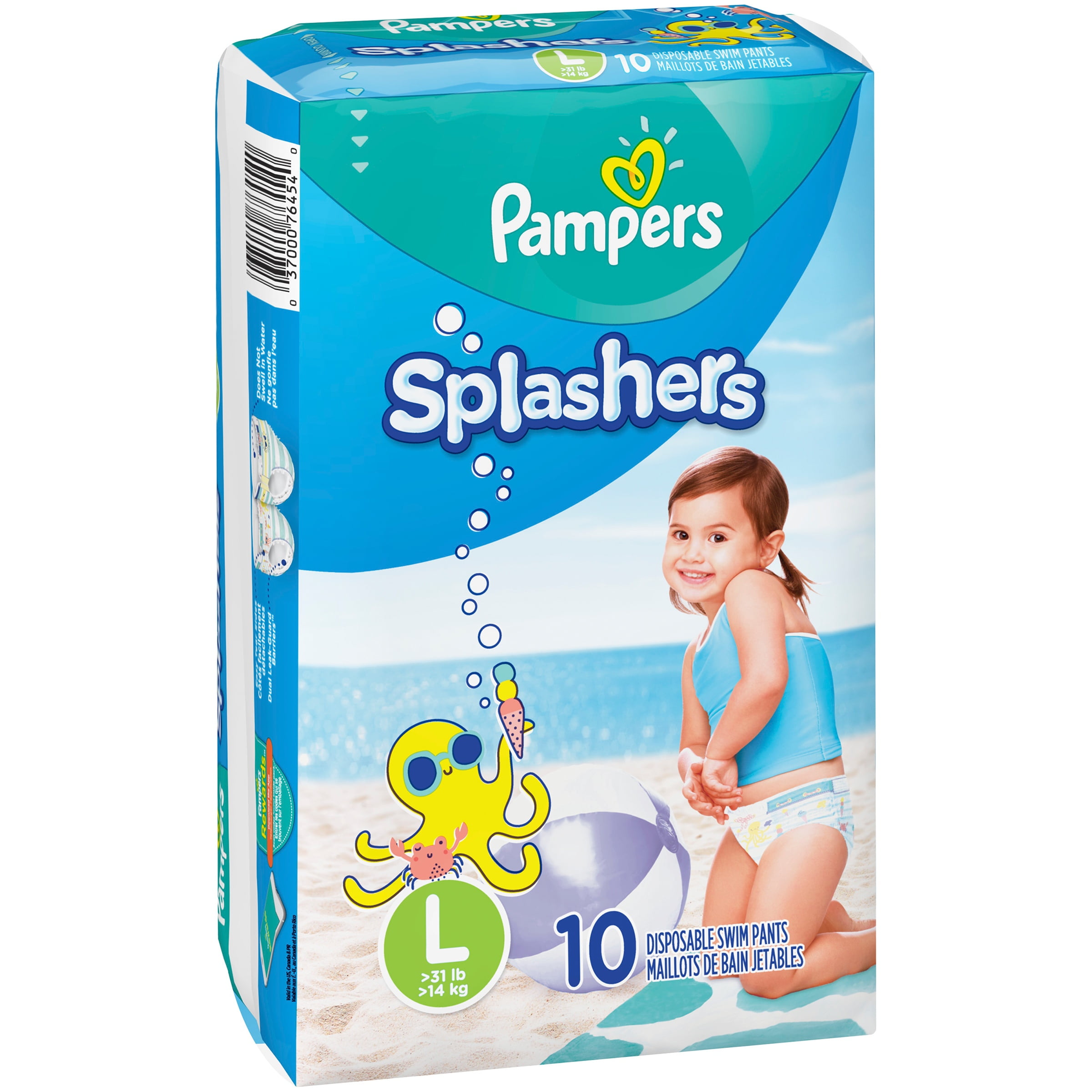 Pampers Splashers Swim Diapers Disposable Pants MEDIUM 20-33 lb 18Ct Pack 1 