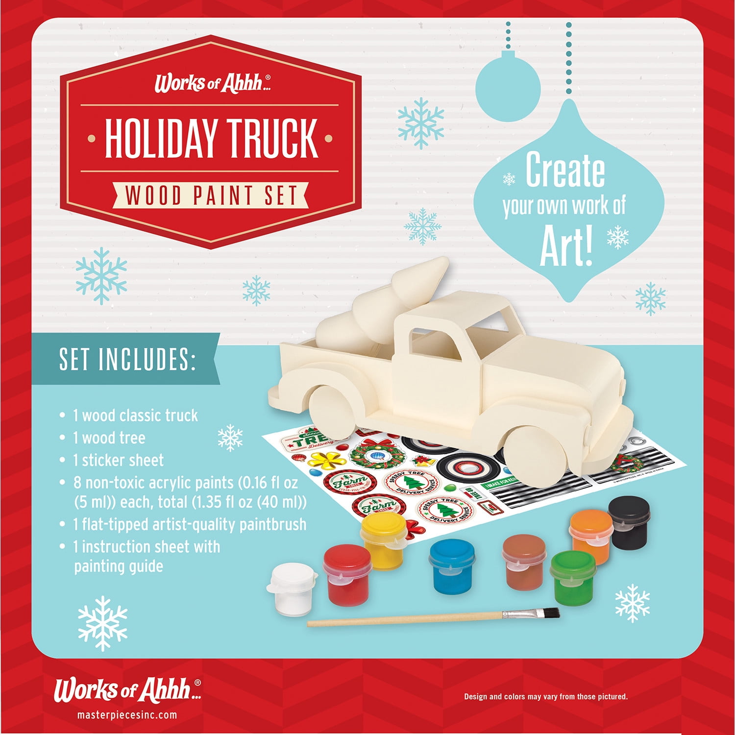 Works of Ahhh Holiday Craft Set - Holiday Truck Wood Paint Kit