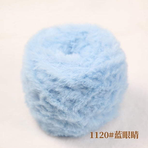 Zhuge Hilo de chenilla grueso y voluminoso para tejer a mano, hilo de chenilla suave y esponjoso, 200 g, azul A