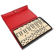 WE Games Classic Double 6 Dominoes Set for Adults with Vinyl Case, Club Size, Ivory