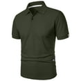 thumbnail image 3 of FAIWAD Mens Shirts Short Sleeve Classic Collared Button Golf Tennis T-Shirt Casual Daily Quick-Dry Tops, 3 of 8