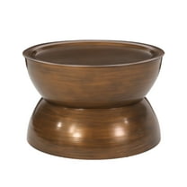 GDF Studio Sparling Modern Iron Hourglass Coffee Table, Brushed Antique Bronze