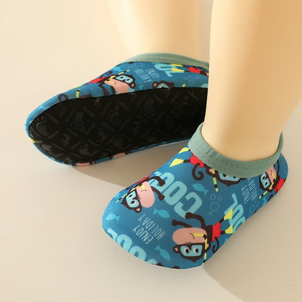 Sunloudy Baby Kids Anti-slip Socks Toddler Girls Boys Floor Socks Animal  Print Cartoon Barefoot Aqua Socks Non-Slip Shoes 