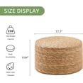thumbnail image 3 of Casa Pura Furniture Natural Cattail Handcrafted Round Pouf Ottoman, Boho Rustic Woven Stool & Extra Seat for Balcony & Lounge Decor, 3 of 7