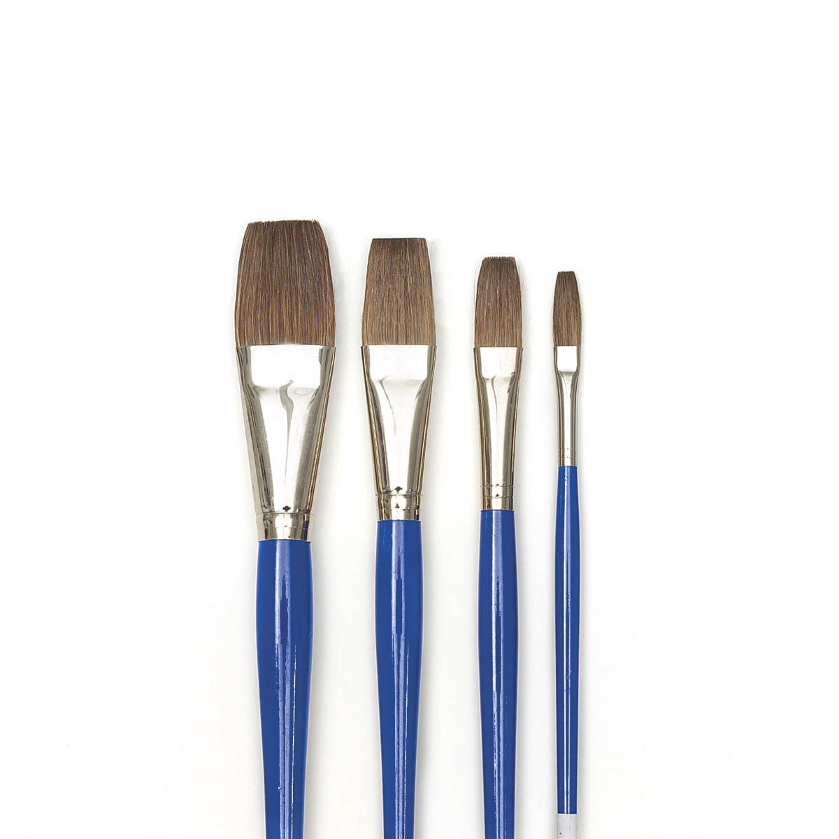 Blick Scholastic Ox Hair Brush Set - One-Stroke, Short Handle, Set of 4