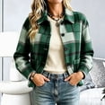thumbnail image 6 of Enjoytime Fall Jackets for Women Plaid Lapel Collar Button Down Cropped Jacket Trendy Casual Coat Fashion Long Sleeve Outerwear, 6 of 7
