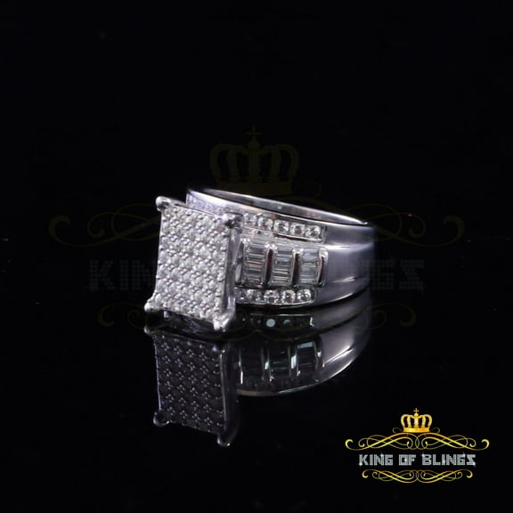 King of Bling's 925 Sterling White 2.25ct Cubic Zirconia Silver Cinderella Women's Ring size 8