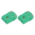 thumbnail image 1 of Unique Bargains K Type Thermocouple Wire Connectors Female Plug Adapter High Temperature 220°C(428°F) Green 2pcs, 1 of 6