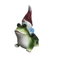 thumbnail image 1 of Gnome Riding Frog Garden Statue - Miniature Resin Sculpture, Faceless Design, Durable, for Patio, Living Room, Desk Display, 1 of 6