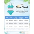 thumbnail image 2 of GYRATEDREAM Girls 2 Piece Swimsuit Woven Color Block Welt Adjustable Straps Swimwear Top High Waisted Bottom Bikini Sets Bathing Suits, 2 of 9