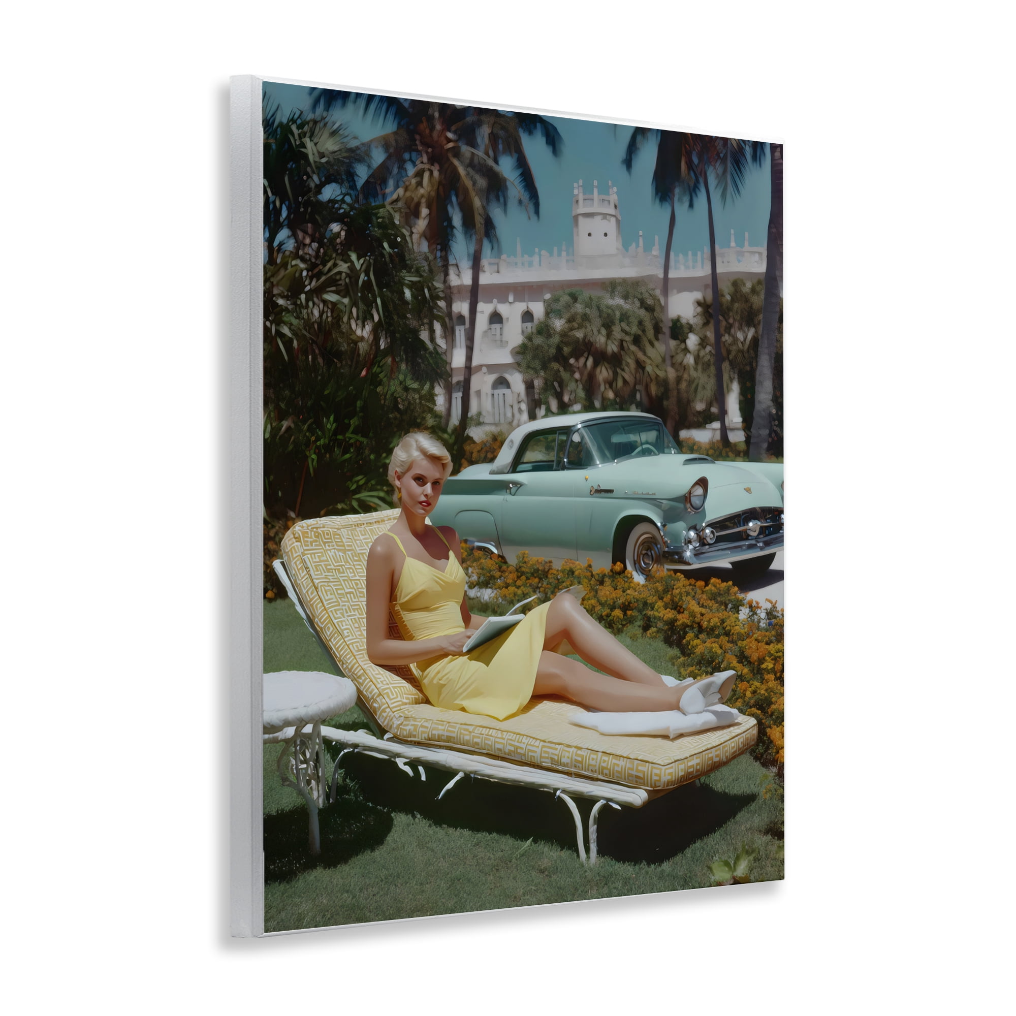 Stupell Industries Vintage Sunbathing Woman Wall Plaque Art, design by Franklyn Gregory