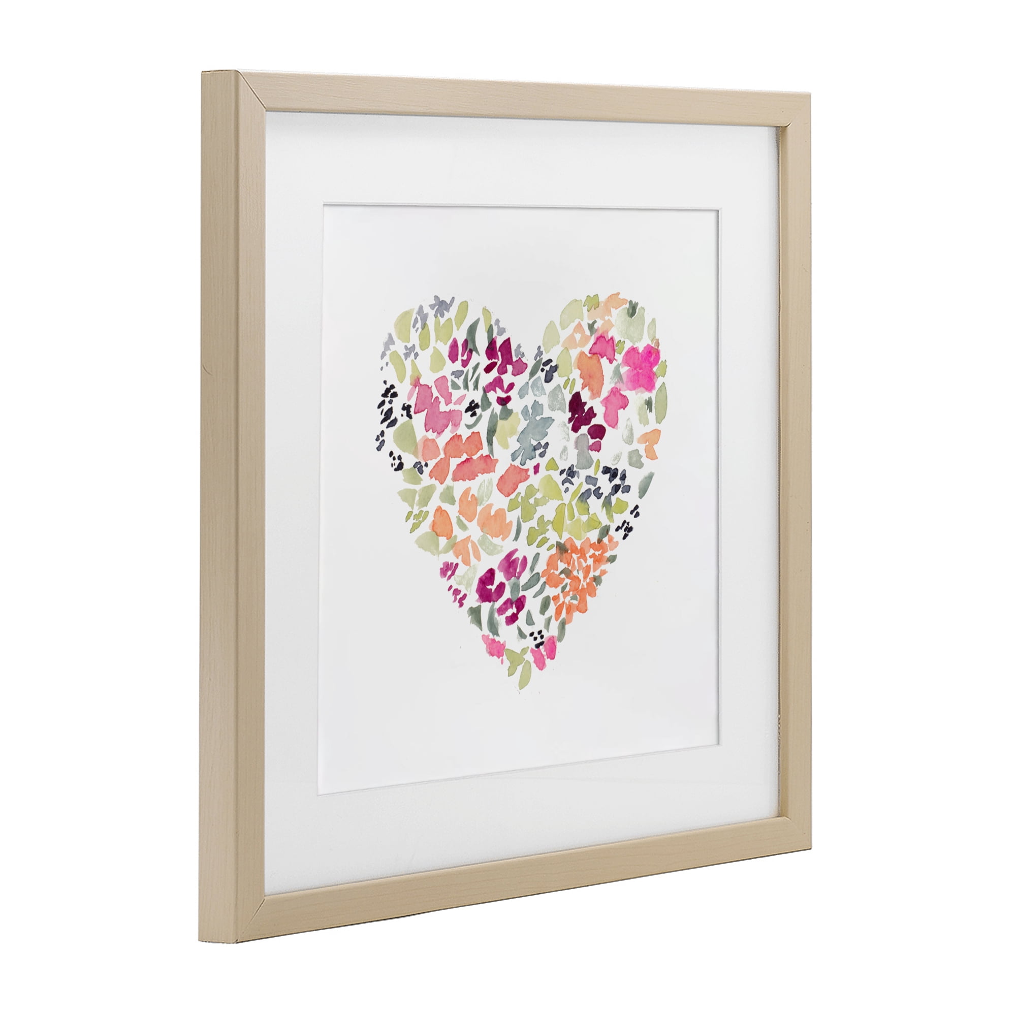 Stupell Industries Blooming Pastel Heart Birch Framed Print Under Glass, design by Lanie Loreth