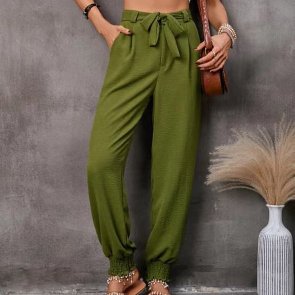 Vedolay Trousers Plus Size Pants for Women Loose fit Stretch Printed Summer Trousers Sweatpants,Black L