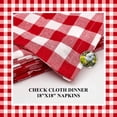 thumbnail image 3 of GFI LINEN CLUBS Cotton Gingham Check Pre-Washed Dinner Napkins 18X18, Pack of 12, Colour Red & White with 1 Inch Decorative Selvedge Meter Cornered Finish, 3 of 8