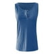 thumbnail image 4 of Gibobby Blusas Manga Larga Mujer Camiseta sin mangas Henley para mujer, cuello redondo, sin mangas, túnica, , con botones, para verano（Azul， S), 4 of 5