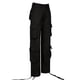 thumbnail image 4 of Gibobby Pantalones deportivos tipo cargo para mujer Pantalones de con cintura de mezclilla, pantalones cortos rasgados para mujer, pantalones informales para mujer(Negro,CH), 4 of 5