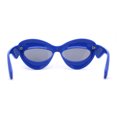 thumbnail image 4 of Womens Bold Balloon Bloated Thick Rim Oversize Cat Eye Sunglasses Blue Black, 4 of 4