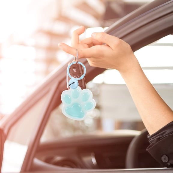 TAILTOSS Resin Cat Paw Print Keychain Sky Blue For Friends 1Pcs
