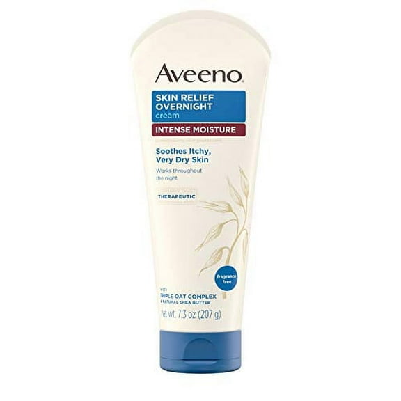 Aveeno Skin Relief Overnight Cream Intense Moistures Skin, 7.3oz, 2-Pack