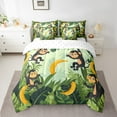 thumbnail image 2 of Erosebridal 7Pcs Monkey Bananas Bedding Queen Nursery Cute Zoo Animal Comforter Set Bed In A Bag (1 Comforter, 1 Flat Sheet 1 Fitted Sheet 2 Pillowcases And 2 Throw Pillow Covers), 2 of 5