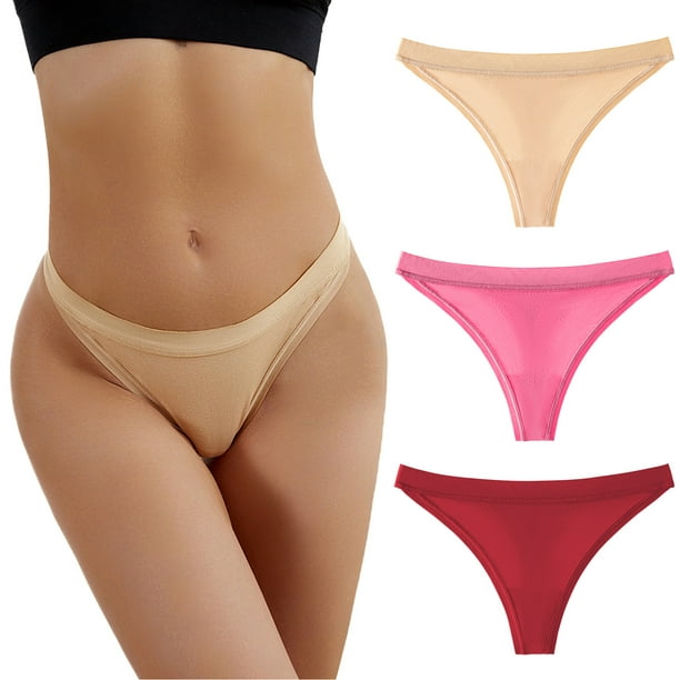 Aligament Women Solid Underpants Bow Panties Low Waist Lace Briefs Underwear