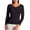 Black, variant on Miqool Womens Long Sleeve Thermal Shirts Casual V Neck Soft Stretchy Breathable Lightweight Base Layer Underwear Top