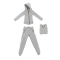 thumbnail image 1 of Figura de mujer a escala 1/12, 3 piezas, sudadera, pantalones y chaleco, ropa en miniatura para 6" Gris, 1 of 9