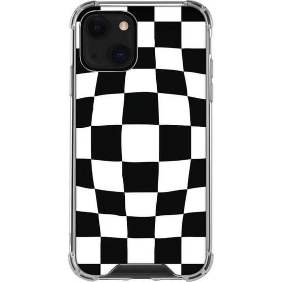 Skinit Checkerboard Black and White Zoomed Checkerboard iPhone 13 Mini Clear Case