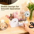 thumbnail image 3 of VUSIGN 3-in-1 Makeup Organizer Jewelry Box, Cosmetic Jewelry Storage Desk Pen Organizer, Clear Beauty Holder for Lipstick Brush Skincare, Earring Case with Adjustable Velvet Trays for Ring Necklace, 3 of 10