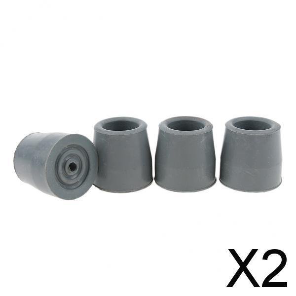 2x 4 Piezas Bastón Casquillos Almohadillas de Goma Bastón Muleta Antideslizante Almohadilla de Extremo Inferior 2 piezas