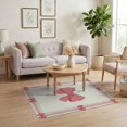 thumbnail image 3 of ODIKA Round Ribbon Motif Boho Border Center Seamless Pink Coquette Refined Structured Pet Friendly & Kids Safe Play for Playroom, Bedroom, Reading Nook, 3 of 7