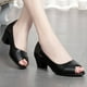 thumbnail image 1 of Zapatos de mujer Casual Slip-on Moda Resistente al desgaste Antideslizante Grueso Tacón medio Peep Toe Sandalias Wmkox8yii nm656, 1 of 9