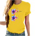 thumbnail image 2 of CFLVAEK Cadeaux pour le Cancer du Sein T-Shirts pour Femmes Sensibilisation au Cancer du Sein T-Shirts Graphiques à Fleurs Roses T-Shirt à Manches Courtes Confortable Col Rond Décontracté, 2 of 3