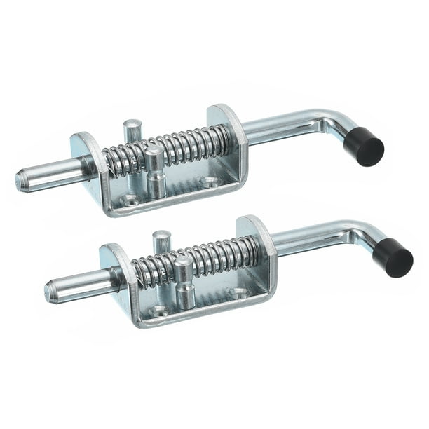 Pasador de Barril 2Uds 12x165mm Pasador de Puerta Galvanizado de Acero Al Carbono Con Resorte Cerradura Deslizante para Puertas de Remolque Armarios Cofres (Plateado)