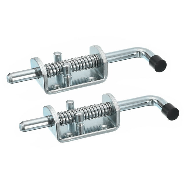 Unique Bargains Barrel Bolt Latch, 2 Pack 12x165mm - Carbon Steel Galvanized Spring Loaded Gate Latch Pin for Door (Silver)
