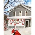 thumbnail image 5 of Garage Door Banner Cover 7 x 8 ft, Red White Christmas Balls Poinsettia Flower Holly Snowflake Christmas Garage Door Decorations Holiday Christmas Backdrop Decor for Winter New Year Xmas Party, 5 of 6