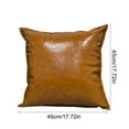 thumbnail image 3 of Faux Leather Throw Pillow Covers 18 X 18 Inches - Brown Leather Pilow Covers Pack of 2, Solid Dyed Leather Pillowcases for Couch Bed Sofa Garden Home Decorative, 3 of 6