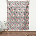 thumbnail image 3 of Paris Fabric by the Yard, Complex French Elements on Floral Rose Checkered Hearts Romance Love Theme, Decorative Upholstery Fabric for Chairs & Home Accents, 1 Yard, Pale Green Sea Green by Ambesonne, 3 of 4