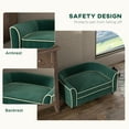 thumbnail image 3 of Noaman PawHut Dog Couch Fancy Pet Bed for Small & Medium Dogs Cats, 31.1" W x 22" D x 13.8" H, Soft Removable Washable Cushion, Dark Green Modern Dog Sofa, 3 of 10