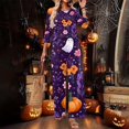 thumbnail image 2 of 2 Piece Sets For Women 3/4 Sleeve Halloween Fashion Clothing & Wide Leg Pants Womens Halloween Print Casual Fall Airport Travel Outfits, 2 of 5