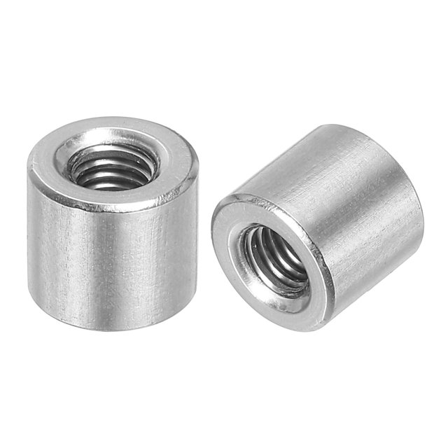 Uxcell Lot de 5 Écrous de Connecteur Ronds, Écrou de Couplage M6x11x10mm Écrou de Barre de Tige