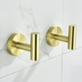 thumbnail image 6 of 6 Pcs Bathroom Hardware Set,Stainless Steel Round Wall Mounted Includes Hand Towel Bar,Toilet Paper Holder,Robe Towel Hooks,Bathroom Accessories Kit,Gold, 6 of 6